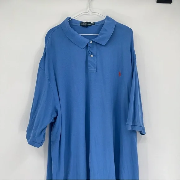 Polo Ralph Lauren Polo Shirt Mens Size 4XLT Blue Red Pony Classic Short Sleeves - Picture 3 of 9